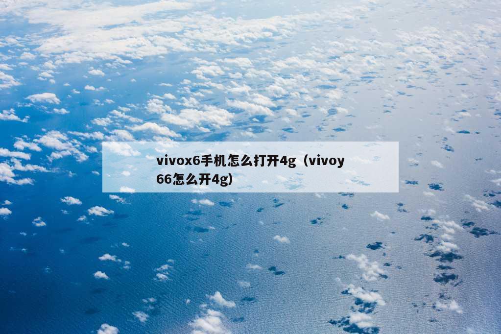 vivox6手机怎么打开4g（vivoy66怎么开4g）