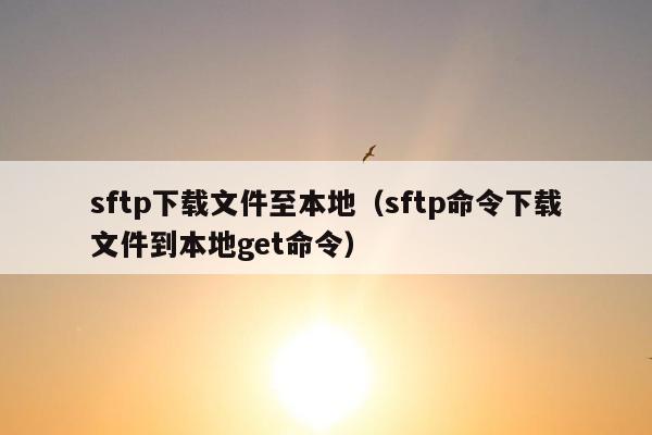 sftp下载文件至本地（sftp命令下载文件到本地get命令）