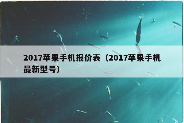 2017苹果手机报价表（2017苹果手机最新型号）