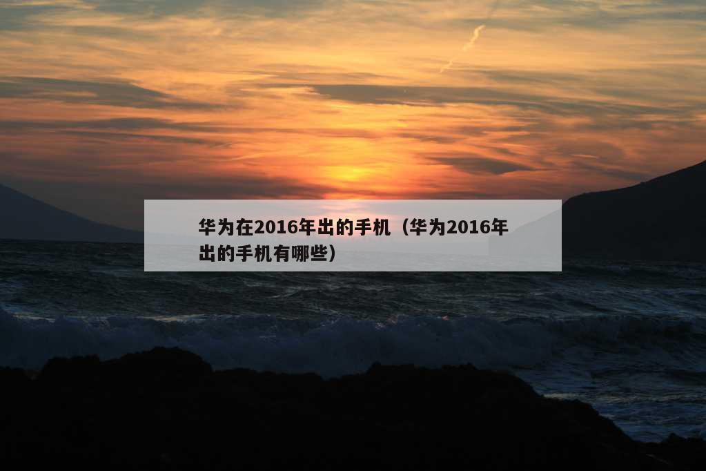 华为在2016年出的手机（华为2016年出的手机有哪些）