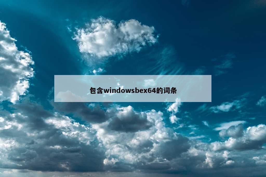 包含windowsbex64的词条