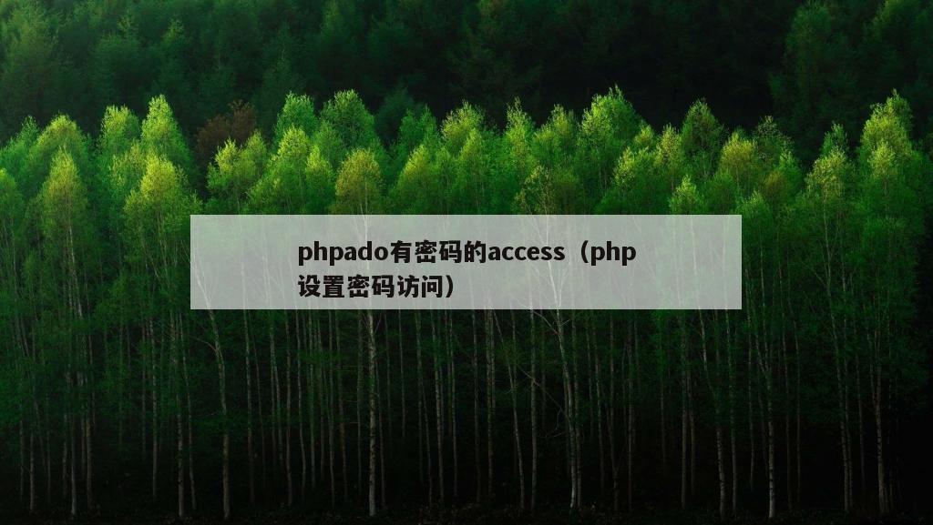 phpado有密码的access（php设置密码访问）