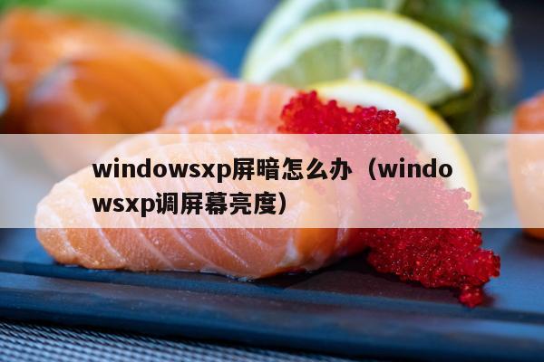 windowsxp屏暗怎么办（windowsxp调屏幕亮度）