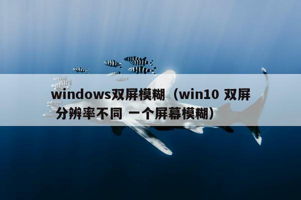 windows双屏模糊（win10 双屏 分辨率不同 一个屏幕模糊）