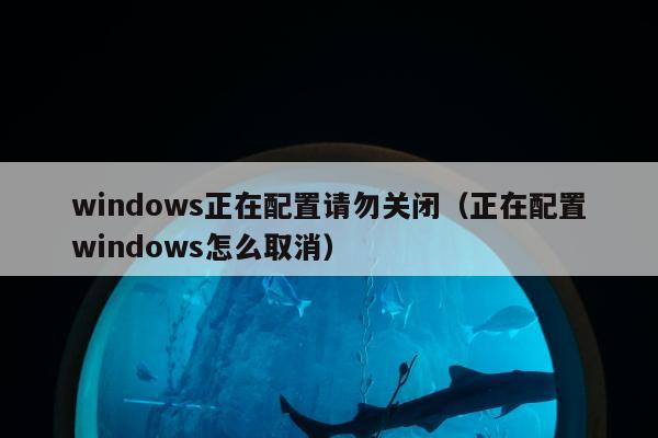 windows正在配置请勿关闭（正在配置windows怎么取消）