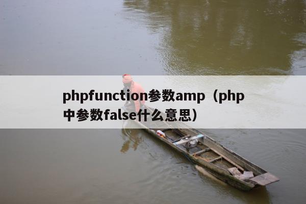 phpfunction参数amp（php中参数false什么意思）