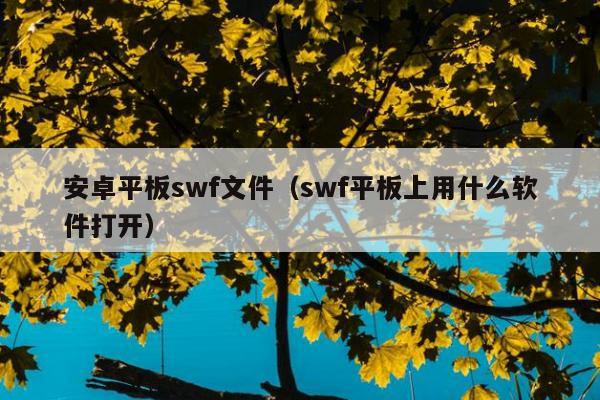 安卓平板swf文件（swf平板上用什么软件打开）