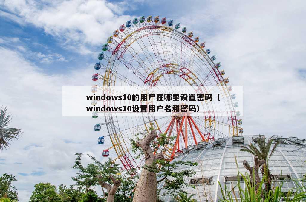 windows10的用户在哪里设置密码（windows10设置用户名和密码）