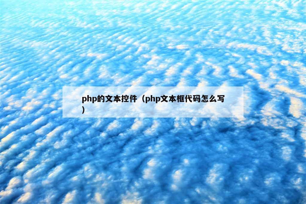 php的文本控件（php文本框代码怎么写）