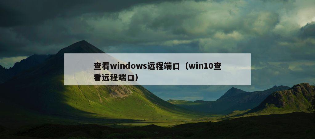 查看windows远程端口（win10查看远程端口）