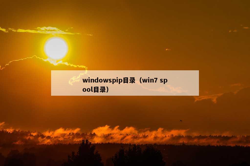 windowspip目录（win7 spool目录）