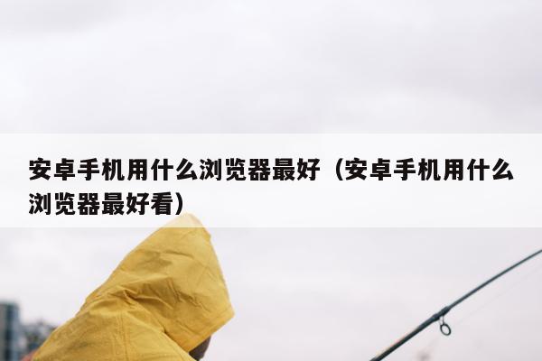 安卓手机用什么浏览器最好（安卓手机用什么浏览器最好看）