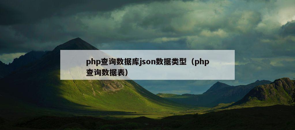 php查询数据库json数据类型（php查询数据表）