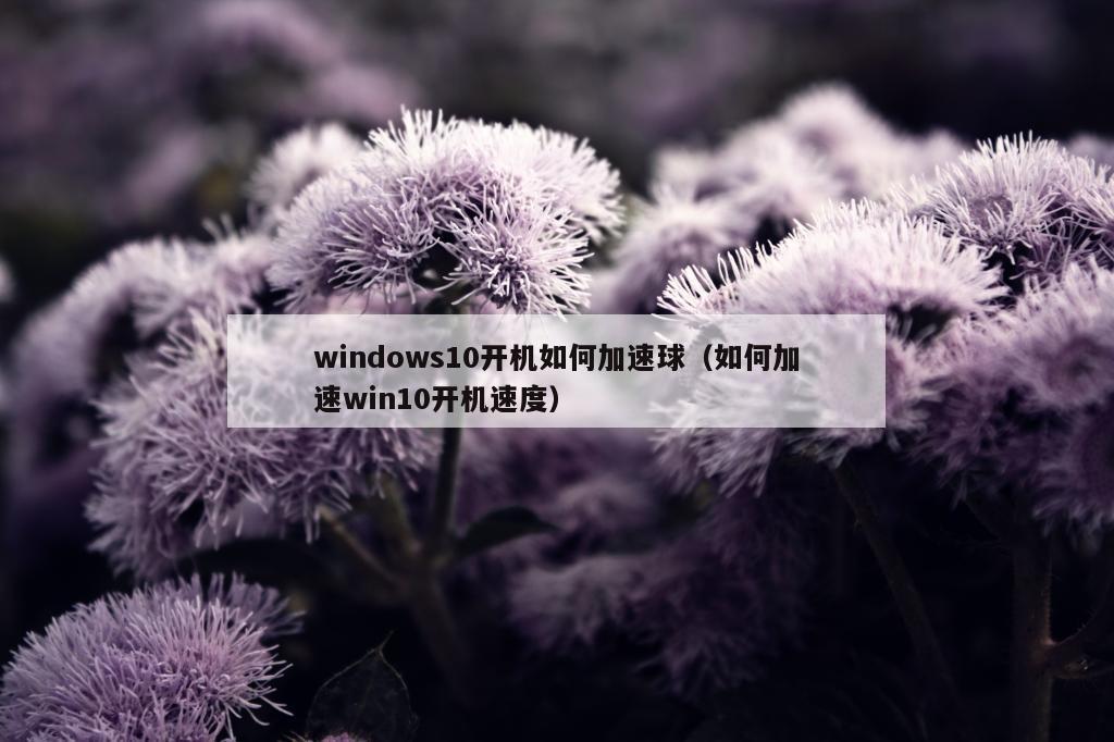 windows10开机如何加速球（如何加速win10开机速度）