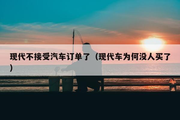 现代不接受汽车订单了（现代车为何没人买了）