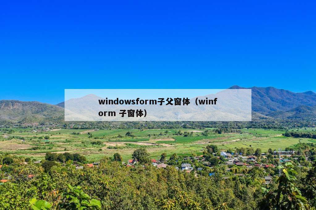 windowsform子父窗体（winform 子窗体）