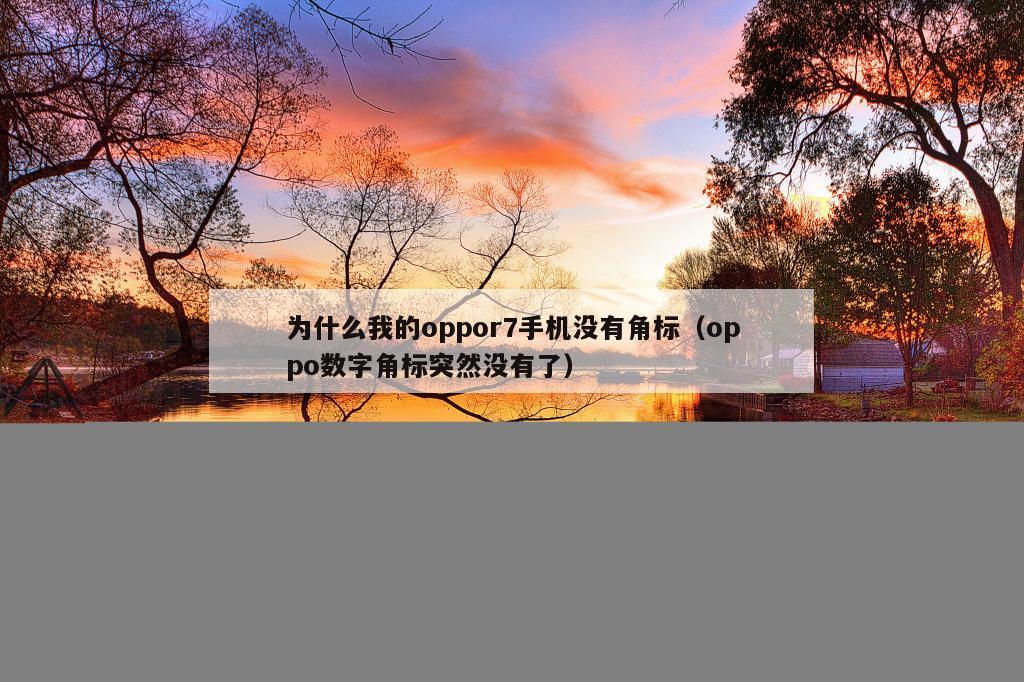 为什么我的oppor7手机没有角标（oppo数字角标突然没有了）