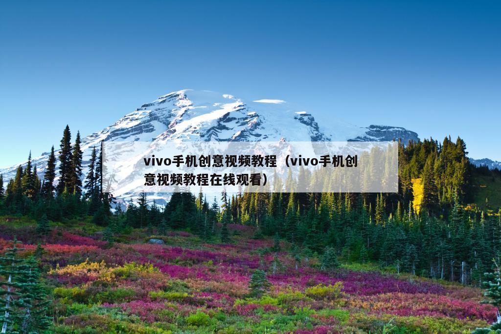 vivo手机创意视频教程（vivo手机创意视频教程在线观看）