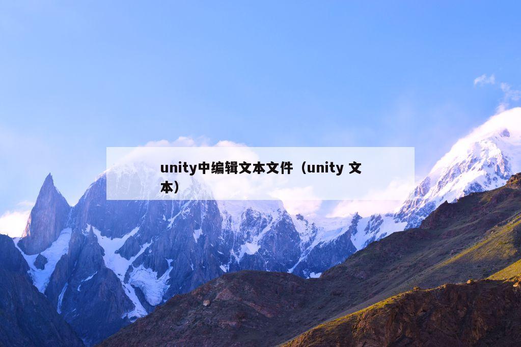 unity中编辑文本文件（unity 文本）