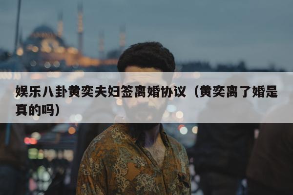 娱乐八卦黄奕夫妇签离婚协议（黄奕离了婚是真的吗）