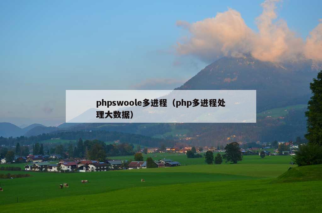 phpswoole多进程（php多进程处理大数据）