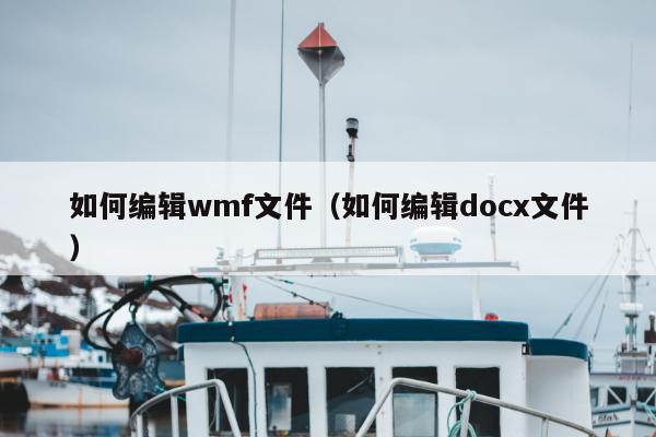 如何编辑wmf文件（如何编辑docx文件）