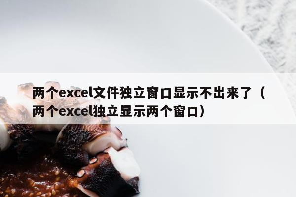 两个excel文件独立窗口显示不出来了（两个excel独立显示两个窗口）