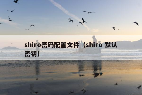 shiro密码配置文件（shiro 默认密钥）