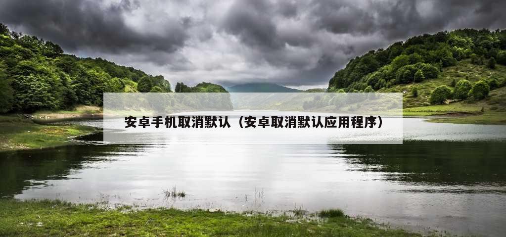 安卓手机取消默认（安卓取消默认应用程序）