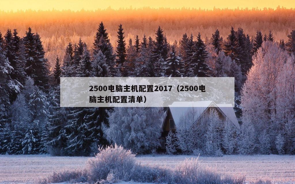 2500电脑主机配置2017（2500电脑主机配置清单）