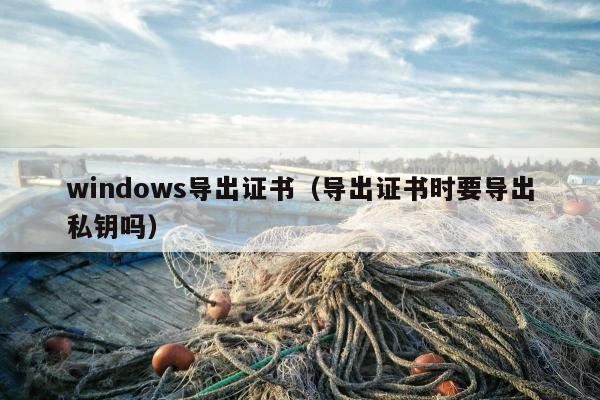 windows导出证书（导出证书时要导出私钥吗）