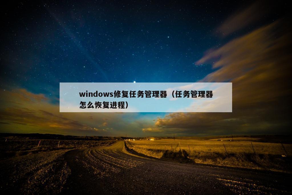 windows修复任务管理器（任务管理器怎么恢复进程）