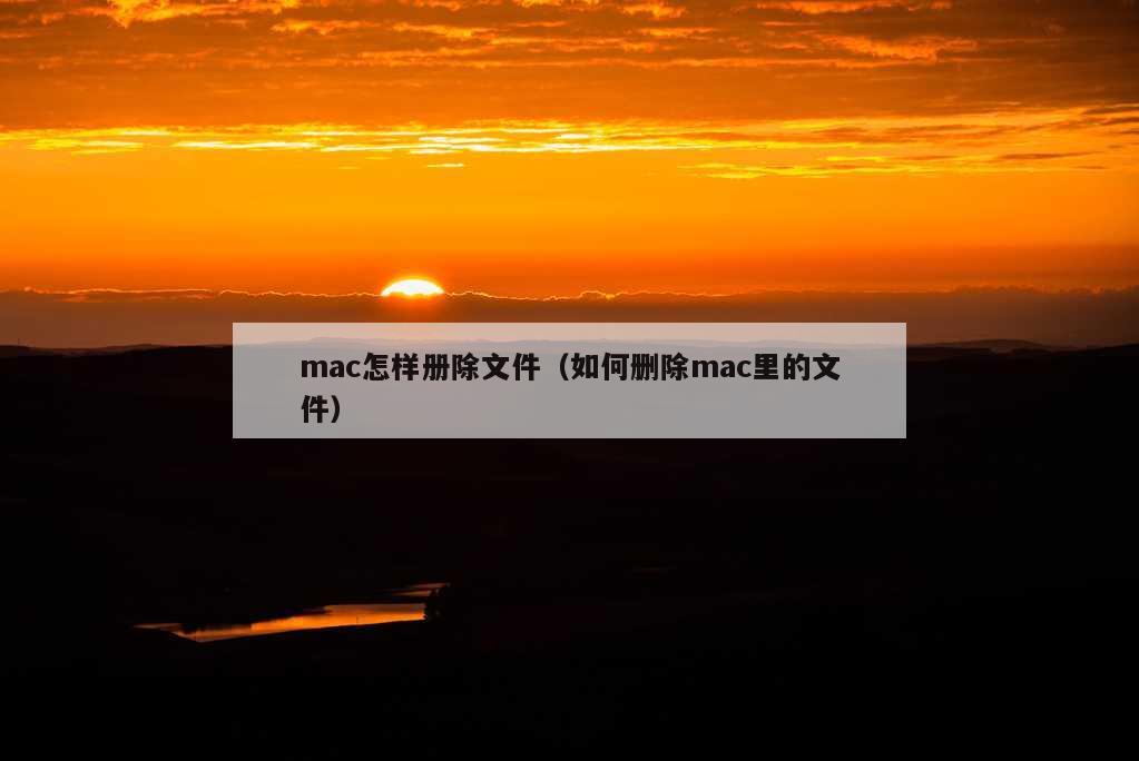 mac怎样册除文件（如何删除mac里的文件）