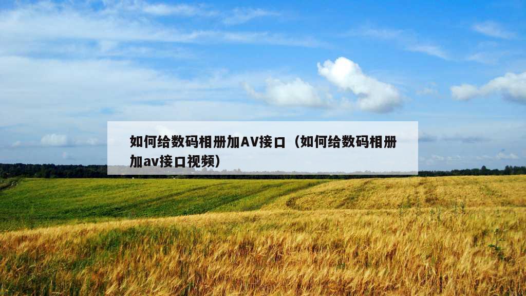 如何给数码相册加AV接口（如何给数码相册加av接口视频）