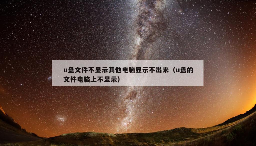 u盘文件不显示其他电脑显示不出来（u盘的文件电脑上不显示）