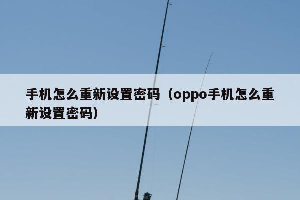 手机怎么重新设置密码（oppo手机怎么重新设置密码）