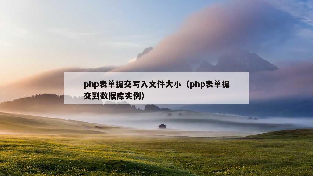 php表单提交写入文件大小（php表单提交到数据库实例）