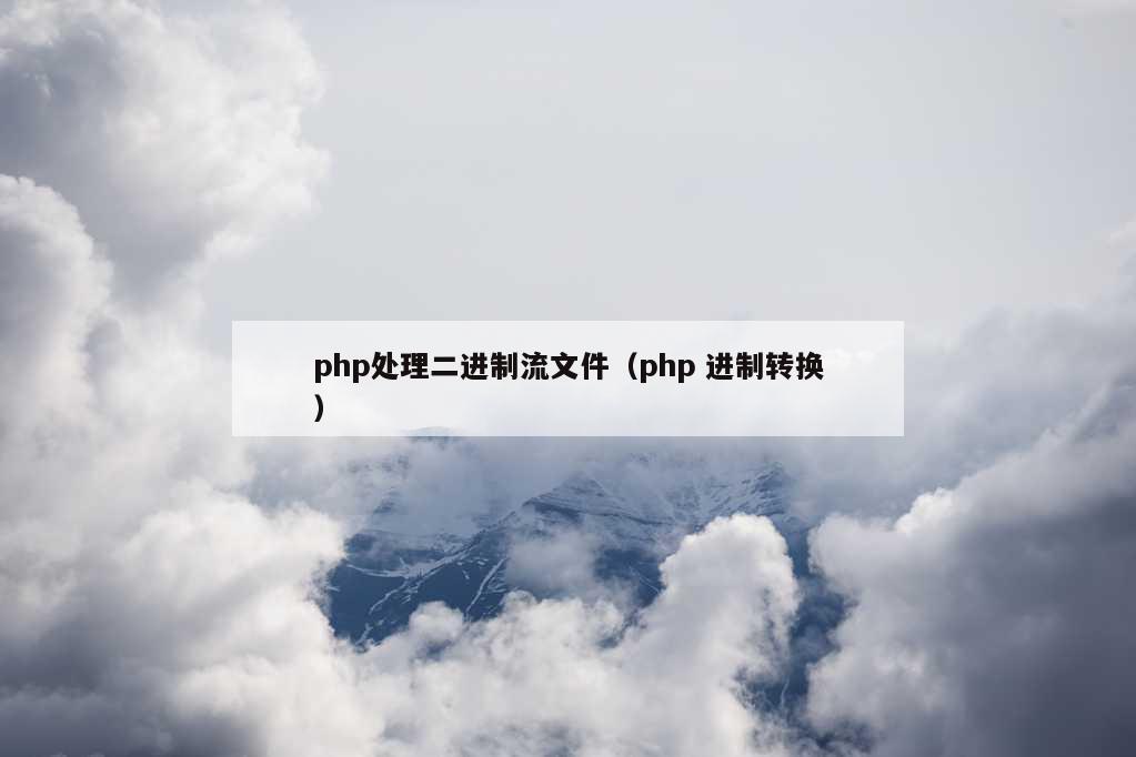 php处理二进制流文件（php 进制转换）