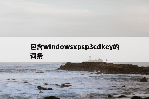 包含windowsxpsp3cdkey的词条