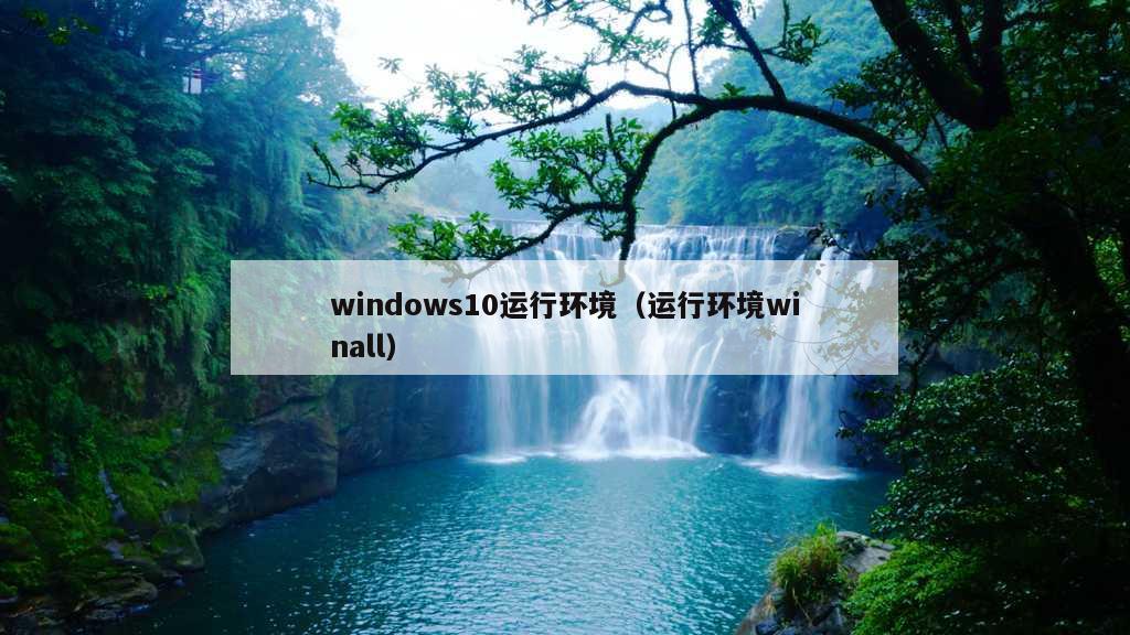 windows10运行环境（运行环境winall）