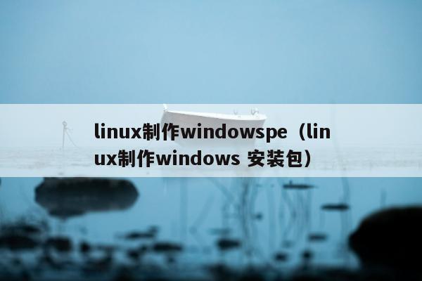 linux制作windowspe（linux制作windows 安装包）