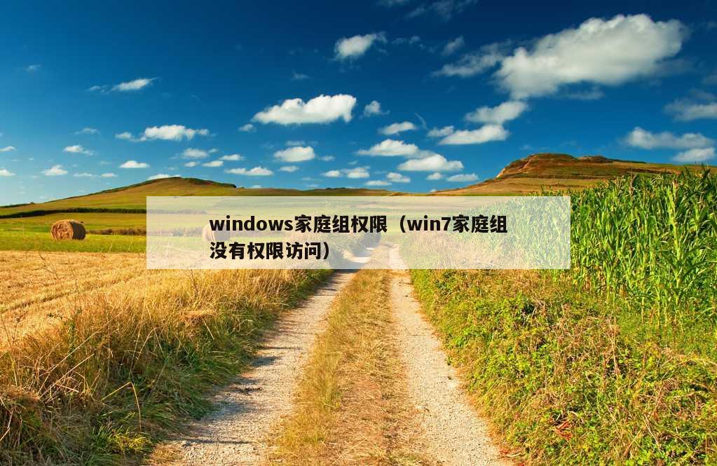 windows家庭组权限（win7家庭组没有权限访问）