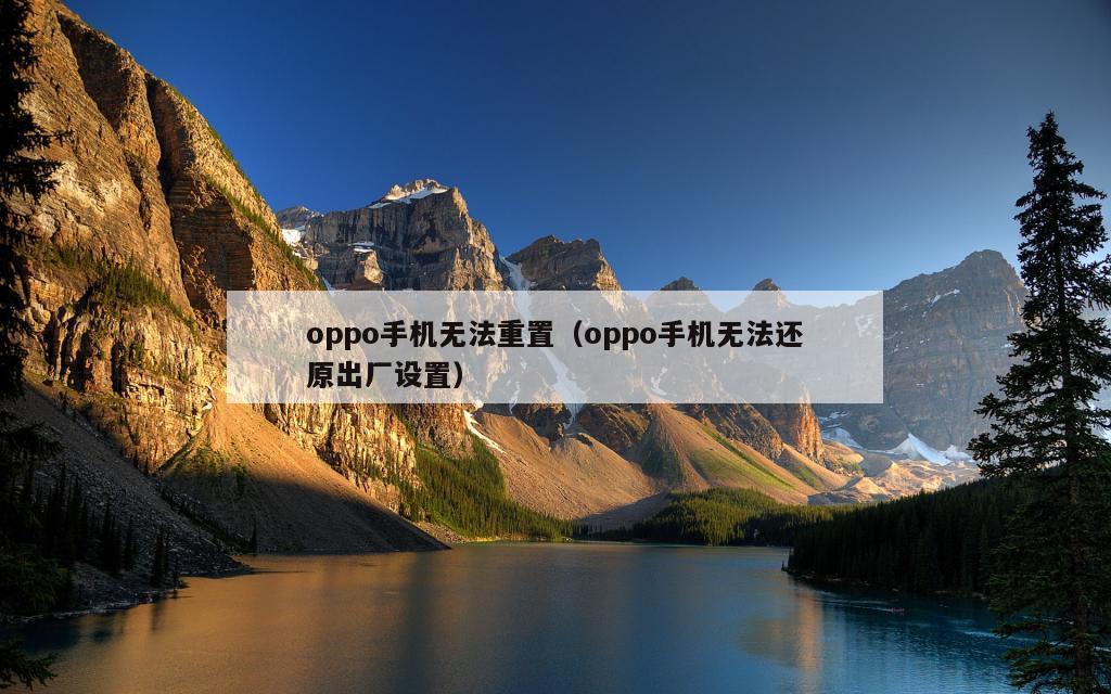 oppo手机无法重置（oppo手机无法还原出厂设置）