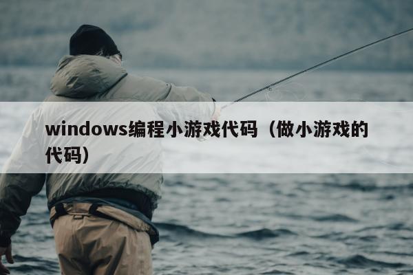 windows编程小游戏代码（做小游戏的代码）