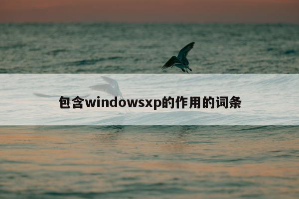 包含windowsxp的作用的词条