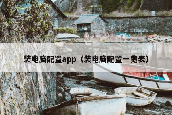 装电脑配置app（装电脑配置一览表）