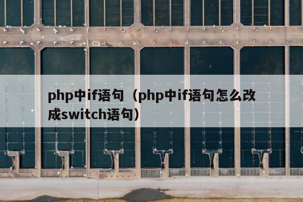 php中if语句（php中if语句怎么改成switch语句）