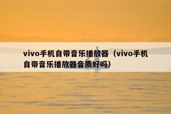 vivo手机自带音乐播放器（vivo手机自带音乐播放器音质好吗）