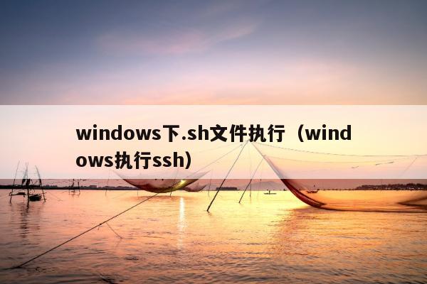 windows下.sh文件执行（windows执行ssh）