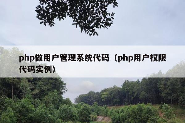 php做用户管理系统代码（php用户权限代码实例）